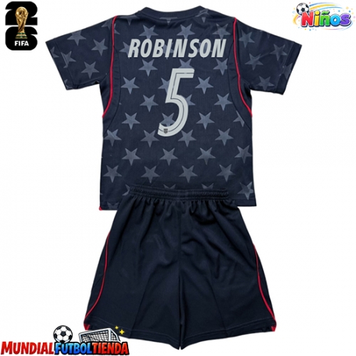 Camiseta Estados Unidos Antonee Robinson #5 Segunda Equipación Replica Mundial 2026 para niños mangas cortas (+ Pantalones cortos)